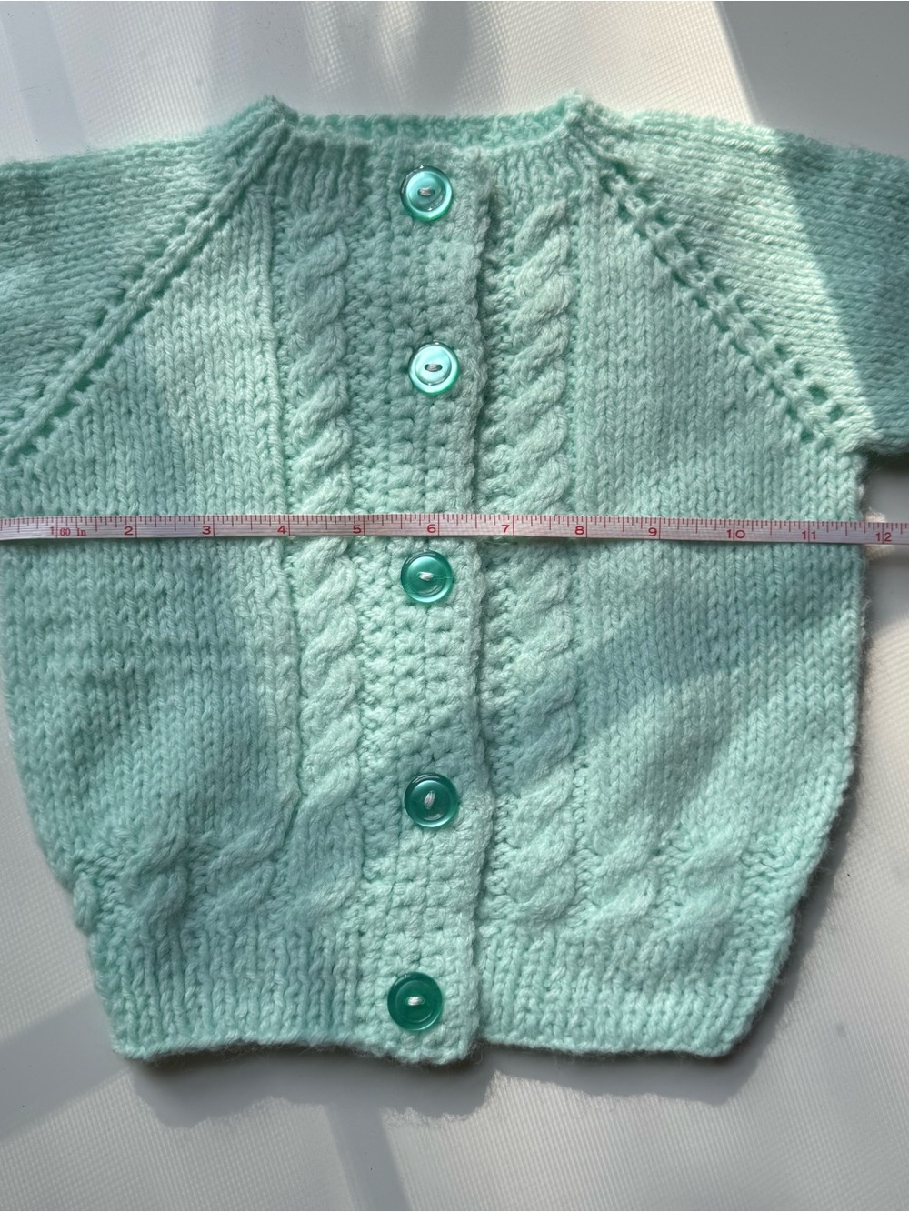 Mint Cable Baby’s Cardigan Sweater - Picture 4 of 4